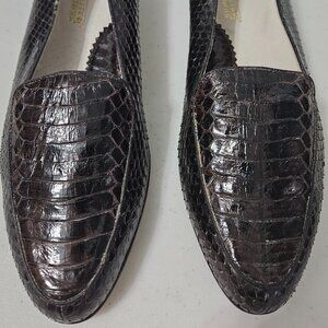 Giorgio Brutini Genuine Snakeskin Shoes/Loafers in Black